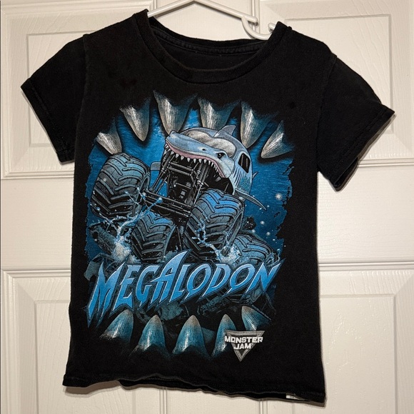Monster Jam Megalodon Black and Blue Kids T-Shirt - Picture 1 of 3